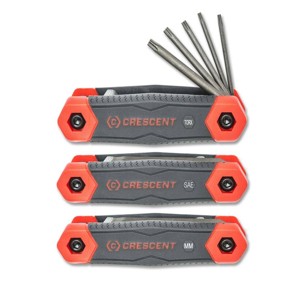 Crescent Folding SAE/Metric/Torx Dual Material Hex Key Set (3-Piece) (1)