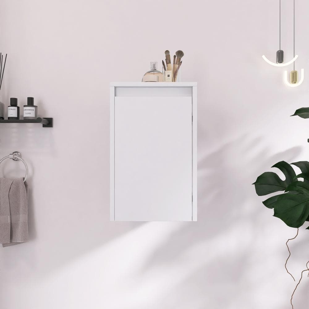 UPIKER 11.8 in. W x 17.9 in. D x 18.9 in. H Bathroom Storage Wall Cabinet in Glossy White (1)