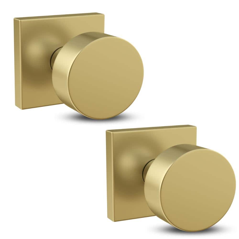 Mega Handles SUANA Dummy Door Knob - 2 Pack, Satin Brass (1)