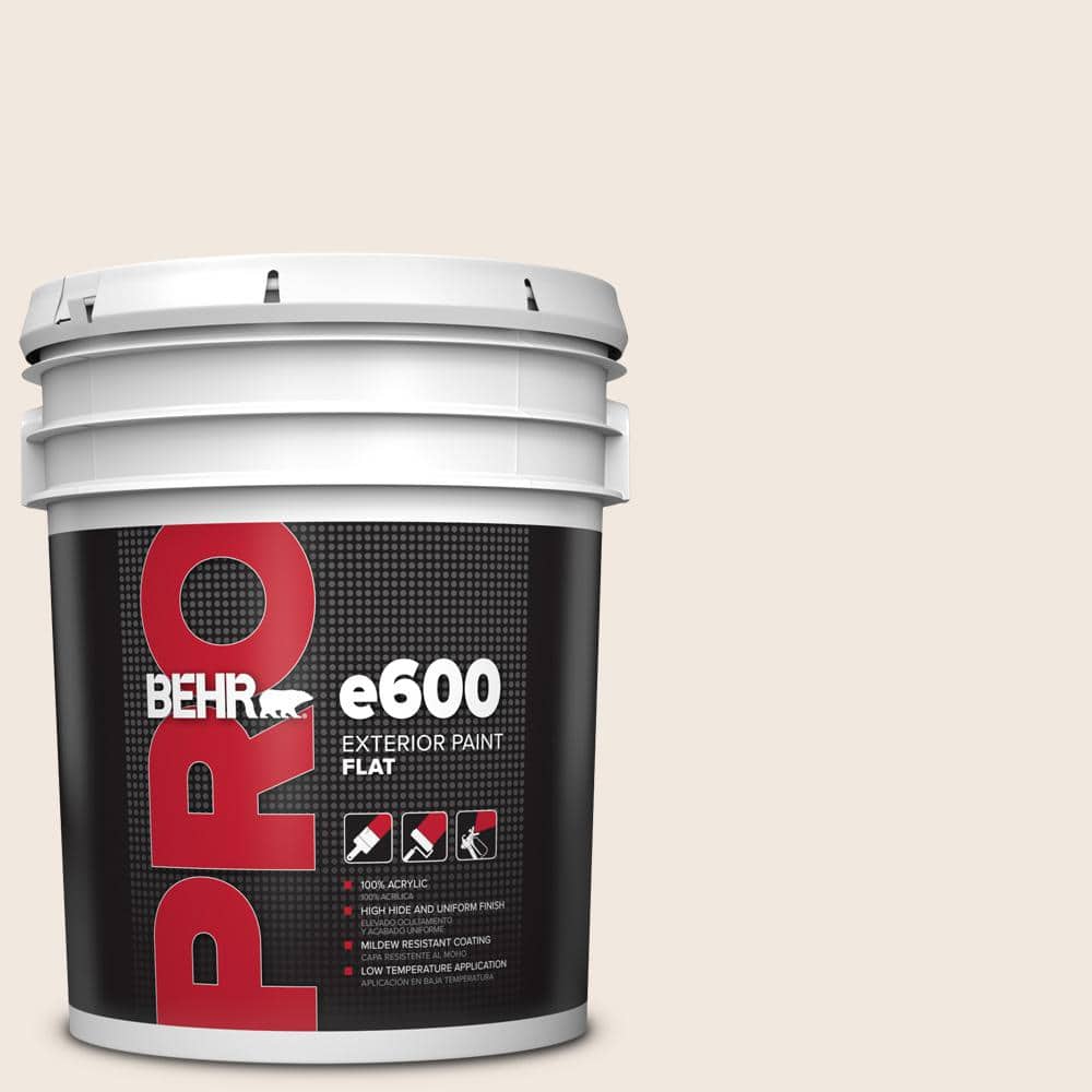 BEHR PRO 5 gal. #ECC-57-2 Shady White Flat Exterior Paint