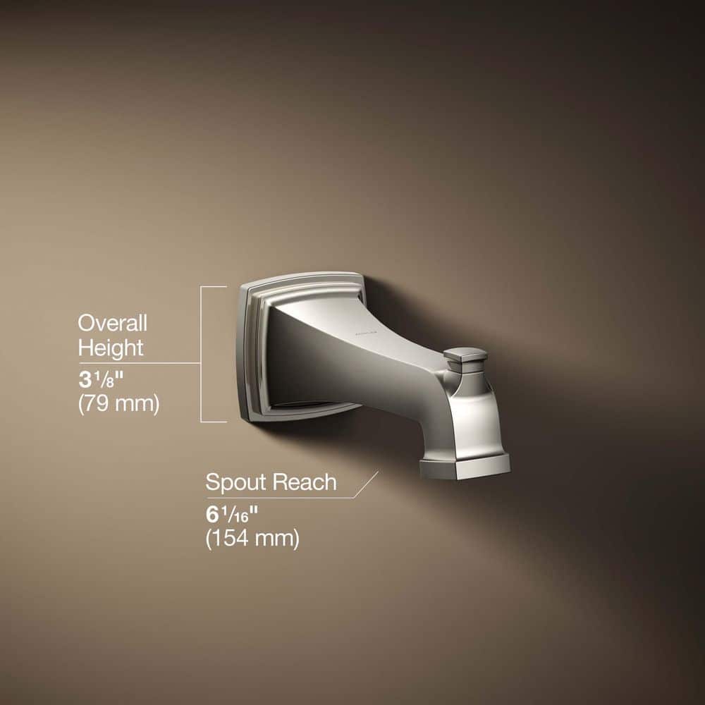 KOHLER Riff Wall Mount Diverter Bath Spout, Vibrant Polished Nickel (3)
