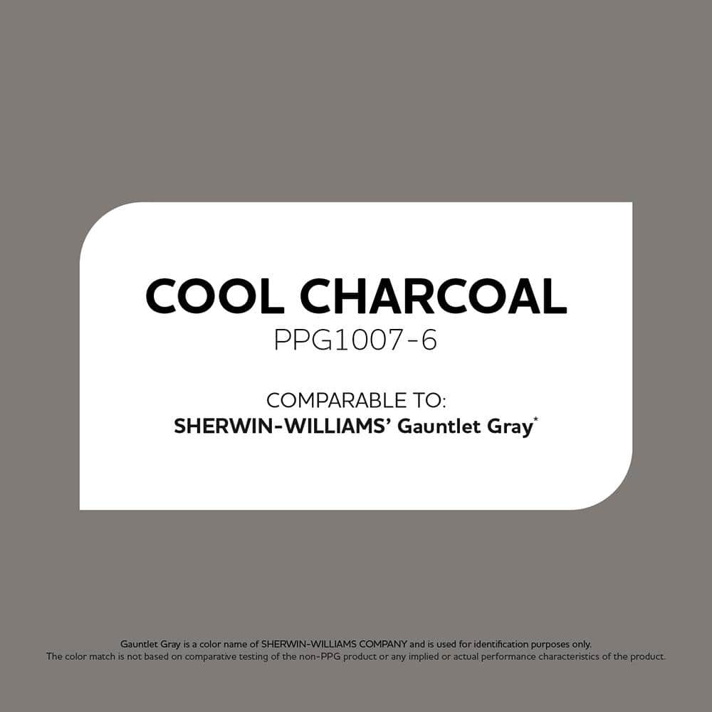 Glidden Premium 1 gal. PPG1007-6 Cool Charcoal Satin Interior Latex Paint (3)