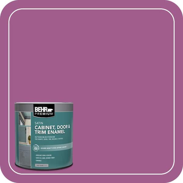 BEHR PREMIUM 1 qt. #P110-6 Wild Berry Satin Enamel Interior/Exterior Cabinet, Door & Trim Paint (2)