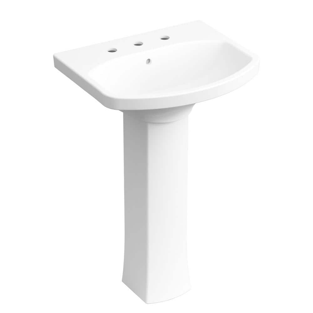KOHLER Elmbrook 7 in. W x 8 in. D Rectangular Pedestal Sink Base in White (3)