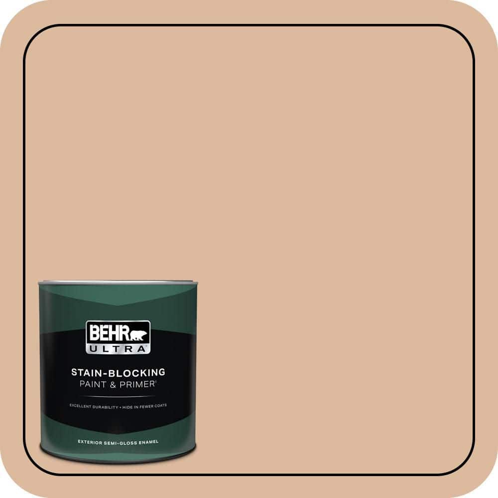 BEHR ULTRA 1 qt. #PPU3-09 Pumpkin Cream Semi-Gloss Enamel Exterior Paint & Primer