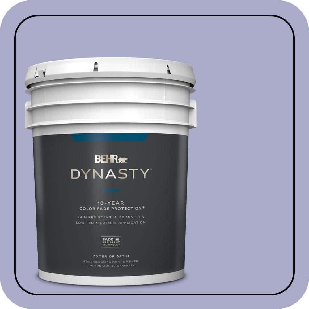 BEHR DYNASTY 5 gal. #M550-4 Wisteria Blue Satin Enamel Exterior Stain-Blocking Paint & Primer