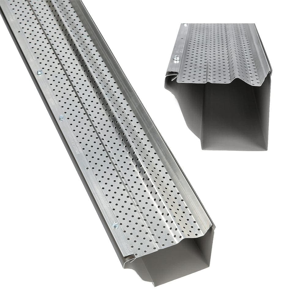 Angel Sar 5 in. x 100 ft. Gutter Guard Leaf Protection, Aluminum Gutter Covers for K-Style Box Cutter