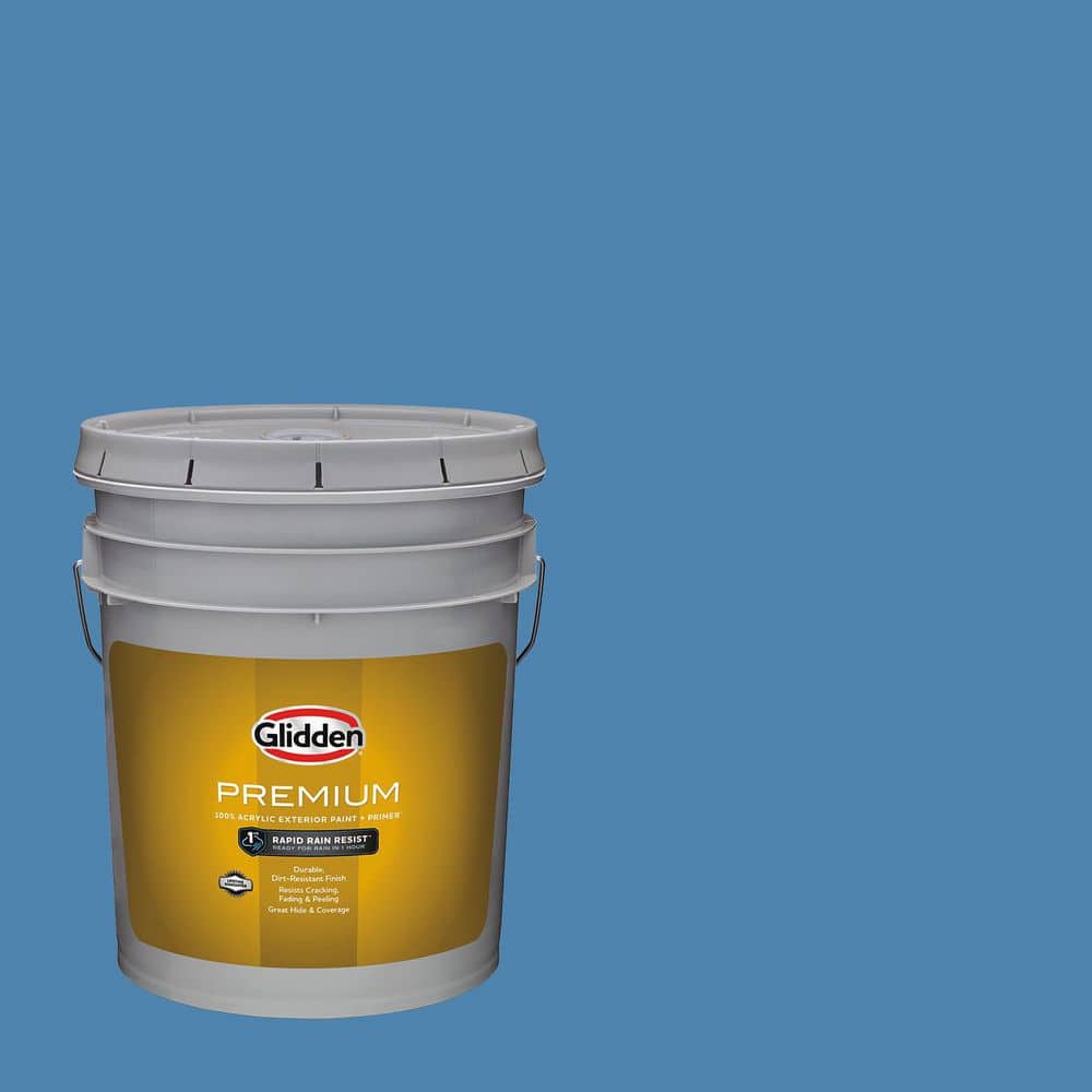 Glidden Premium 5 gal. Ship's Harbor PPG1161-5 Flat Exterior Latex Paint