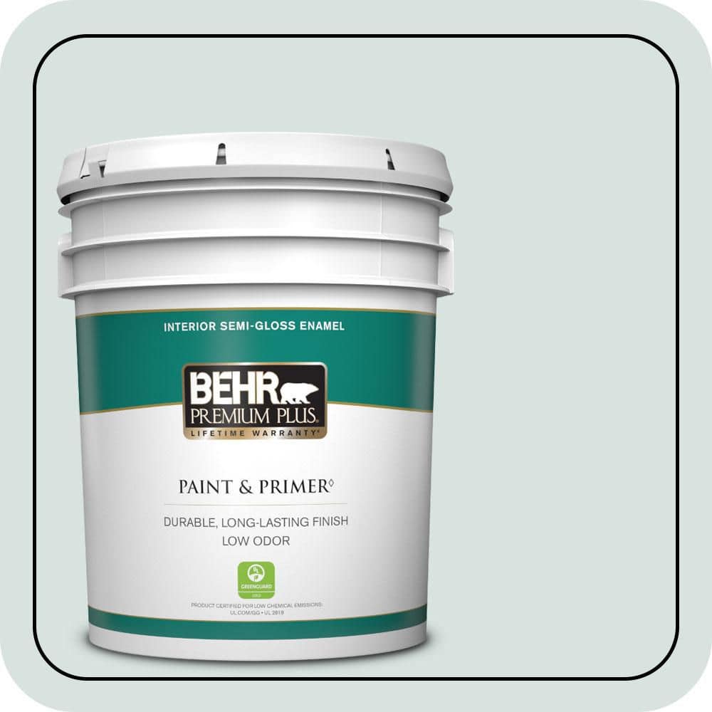 BEHR PREMIUM PLUS 5 gal. #N440-1 Streetwise Semi-Gloss Enamel Low Odor Interior Paint & Primer