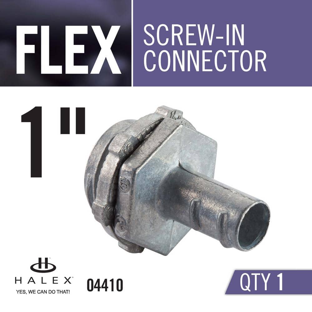 Halex 1 in. Standard Fitting Flexible Metal Conduit (FMC) Screw-In Connector (2)