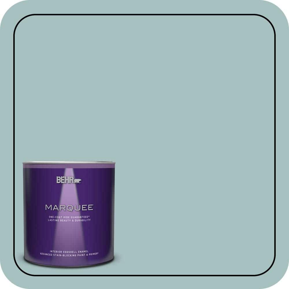BEHR MARQUEE 1 qt. #500F-4 Swan Sea Eggshell Enamel Interior Paint & Primer