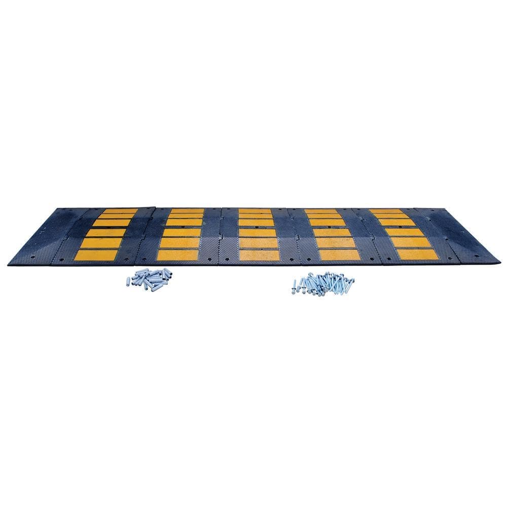 Vestil 32.25 in. x 120 in. x 2 in. Deluxe Rubber Speed Hump with Concrete Kit (3)
