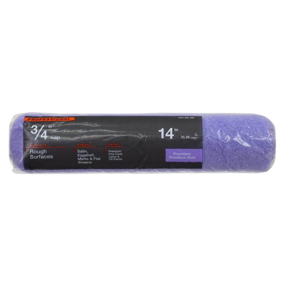 PRIVATE BRAND UNBRANDED Premium 14 in. x 3/4 in. High Capacity Purple Knit Paint Roller Cover