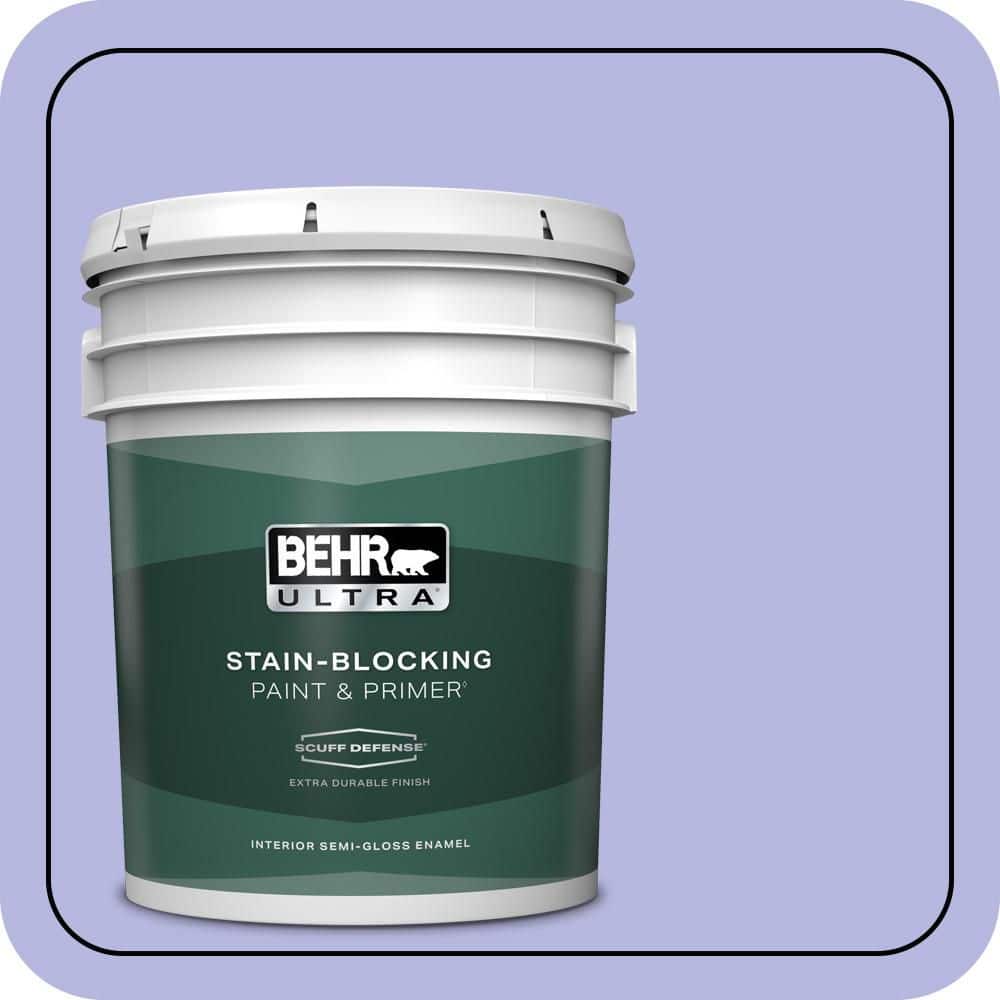 BEHR ULTRA 5 gal. #P550-3 Lavender Cloud Extra Durable Semi-Gloss Enamel Interior Paint & Primer