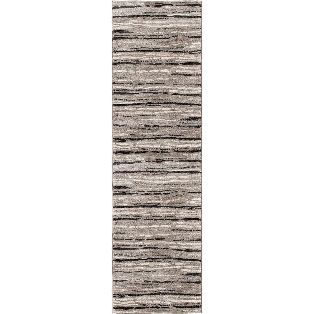 Home Decorators Collection Shoreline Brown/Ivory 2 ft. x 7 ft. Striped Runner Rug