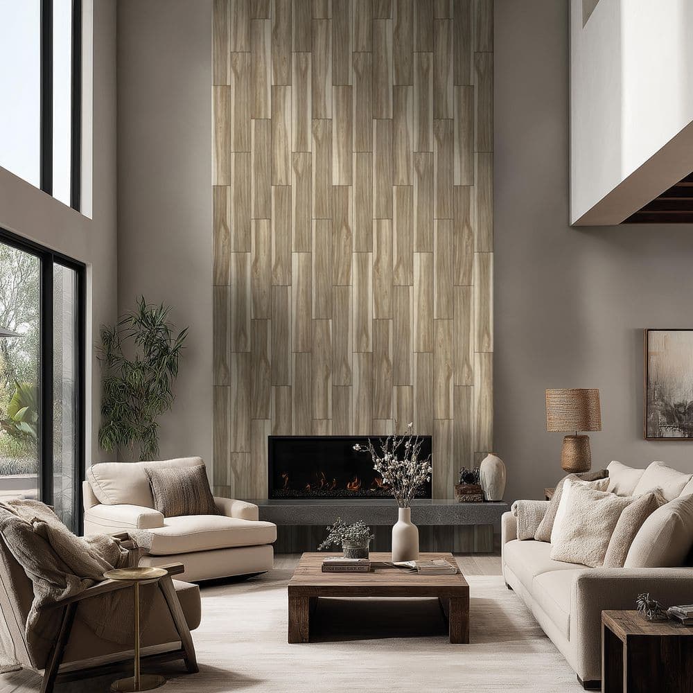 Unbranded Ansley Amber 8 in. x 40 in. Matte Porcelain Floor and Wall Tile (2.22 sq. ft./Each) (4)