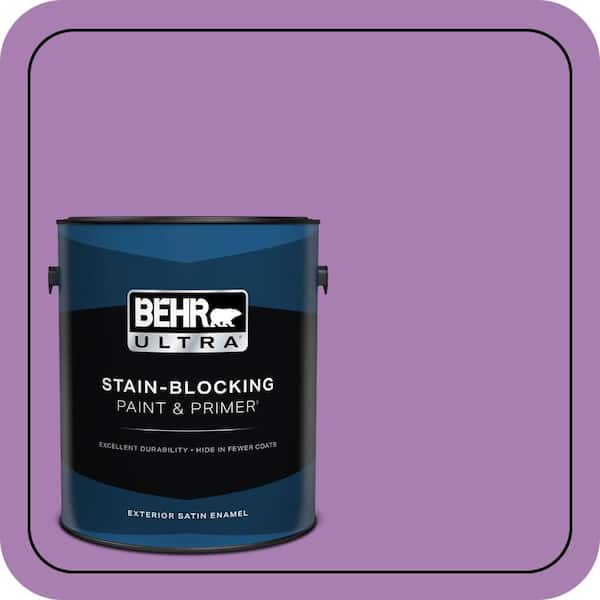 BEHR ULTRA 1 gal. #P100-5 I Heart Potion Satin Enamel Exterior Paint & Primer (2)