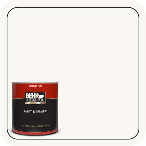 BEHR PREMIUM PLUS 1 qt. Ultra Pure White Flat Exterior Paint & Primer (2)
