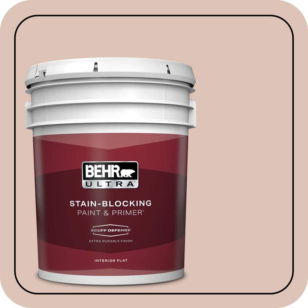 BEHR ULTRA 5 gal. #PPU2-07 Coral Stone Extra Durable Flat Interior Paint & Primer (1)
