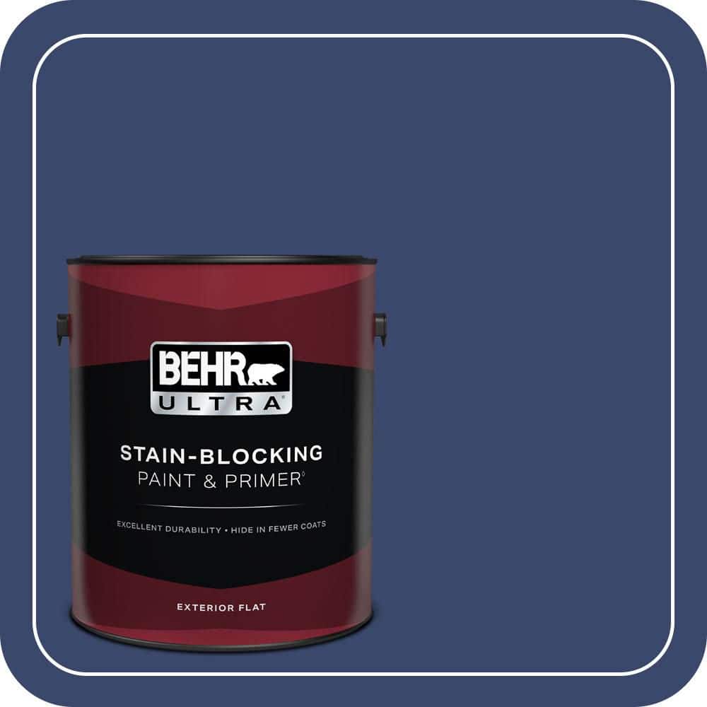BEHR ULTRA 1 gal. #T11-19 Starlit Night Flat Exterior Paint & Primer