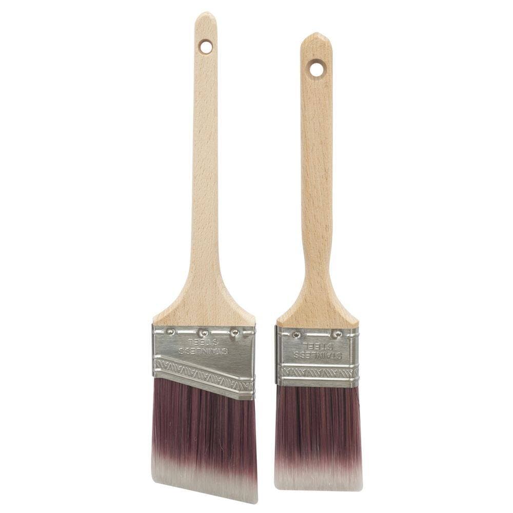 ArroWorthy Red Frost 2 Piece Brush Set, 2.5" Thin Angle & 2" Flat (4)