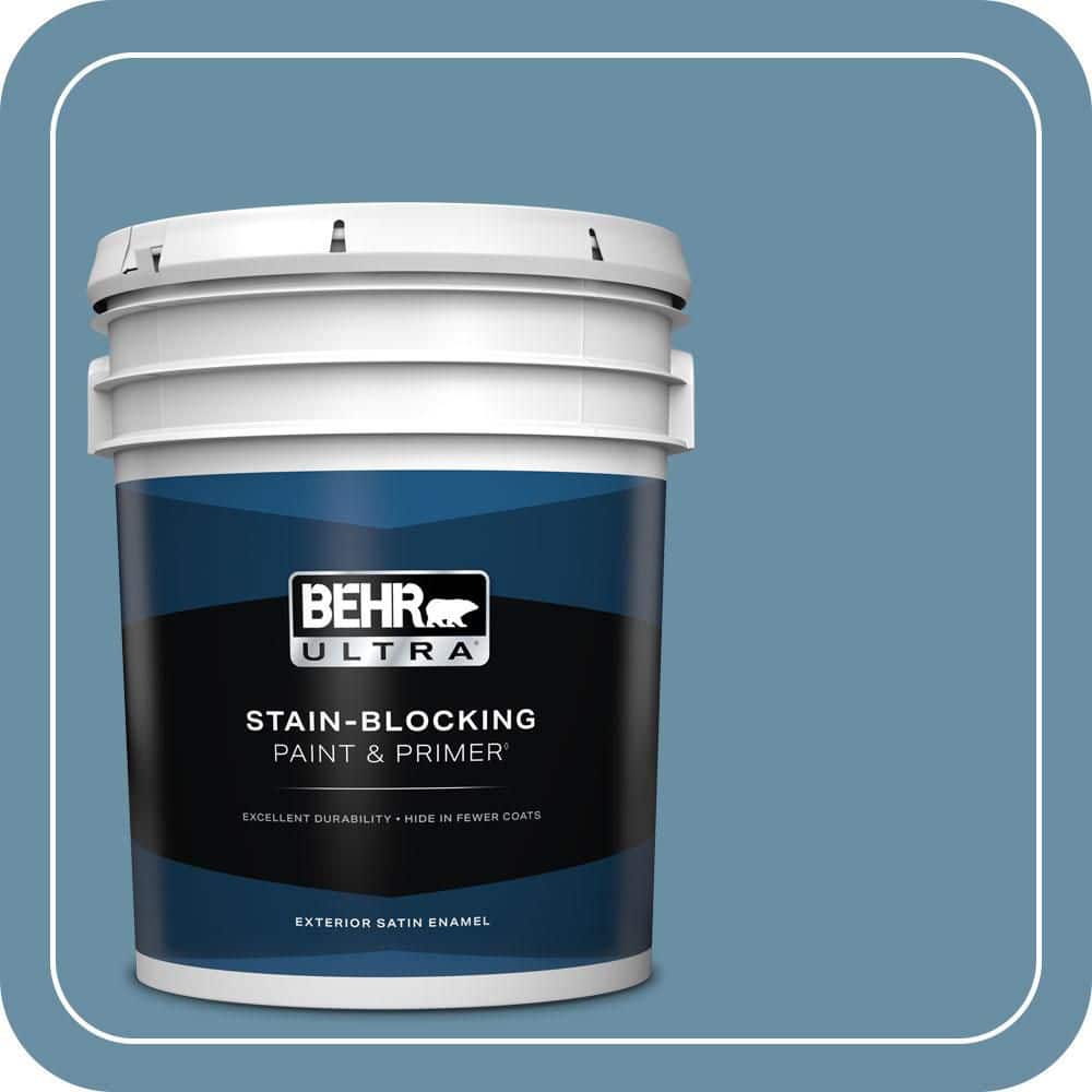 BEHR ULTRA 5 gal. #PPU14-04 French Court Satin Enamel Exterior Paint & Primer