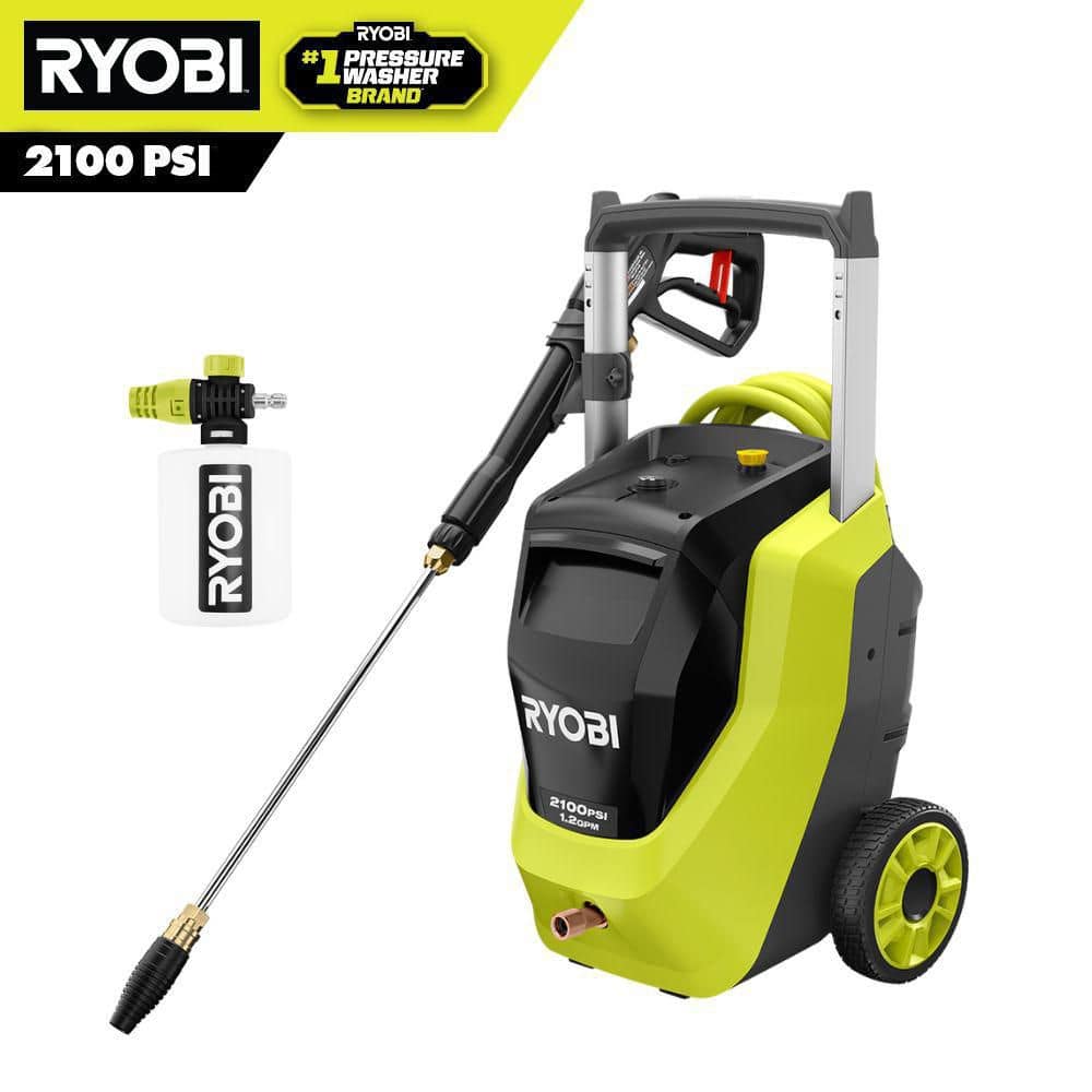 RYOBI 2100 PSI 1.2 GPM Cold Water Corded Electric Pressure Washer with Foamer