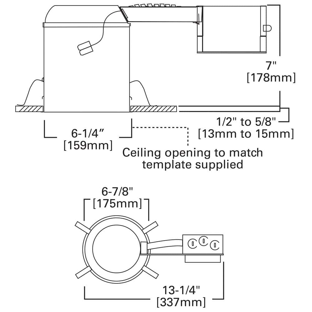 HALO 1-Pack 6 in. IC Rated Remodel Recessed Housing for Ceiling (3)