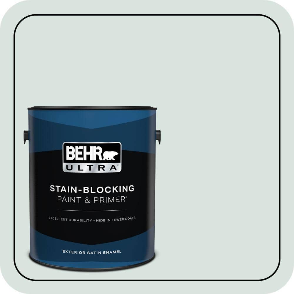 BEHR ULTRA 1 gal. #N430-1 Mountain Peak White Satin Enamel Exterior Paint & Primer