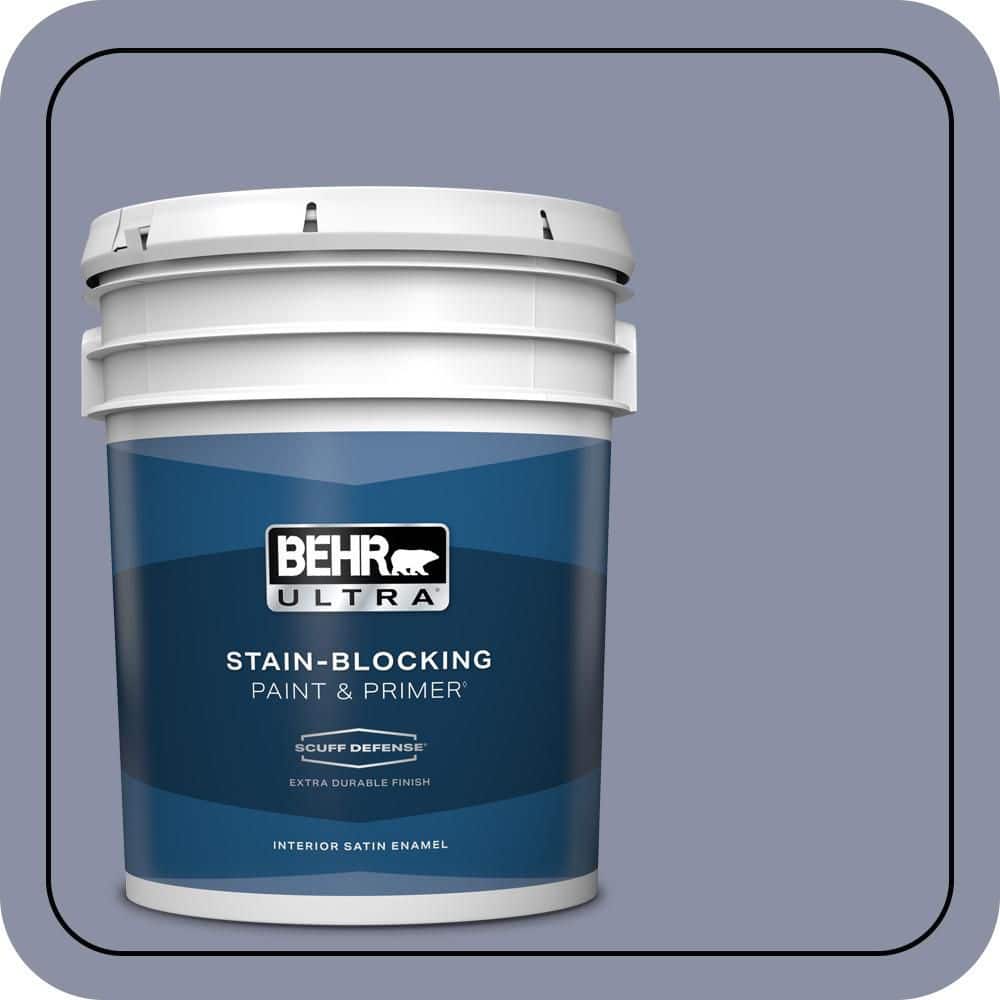 BEHR ULTRA 5 gal. #620F-4 Violet Shadow Extra Durable Satin Enamel Interior Paint & Primer