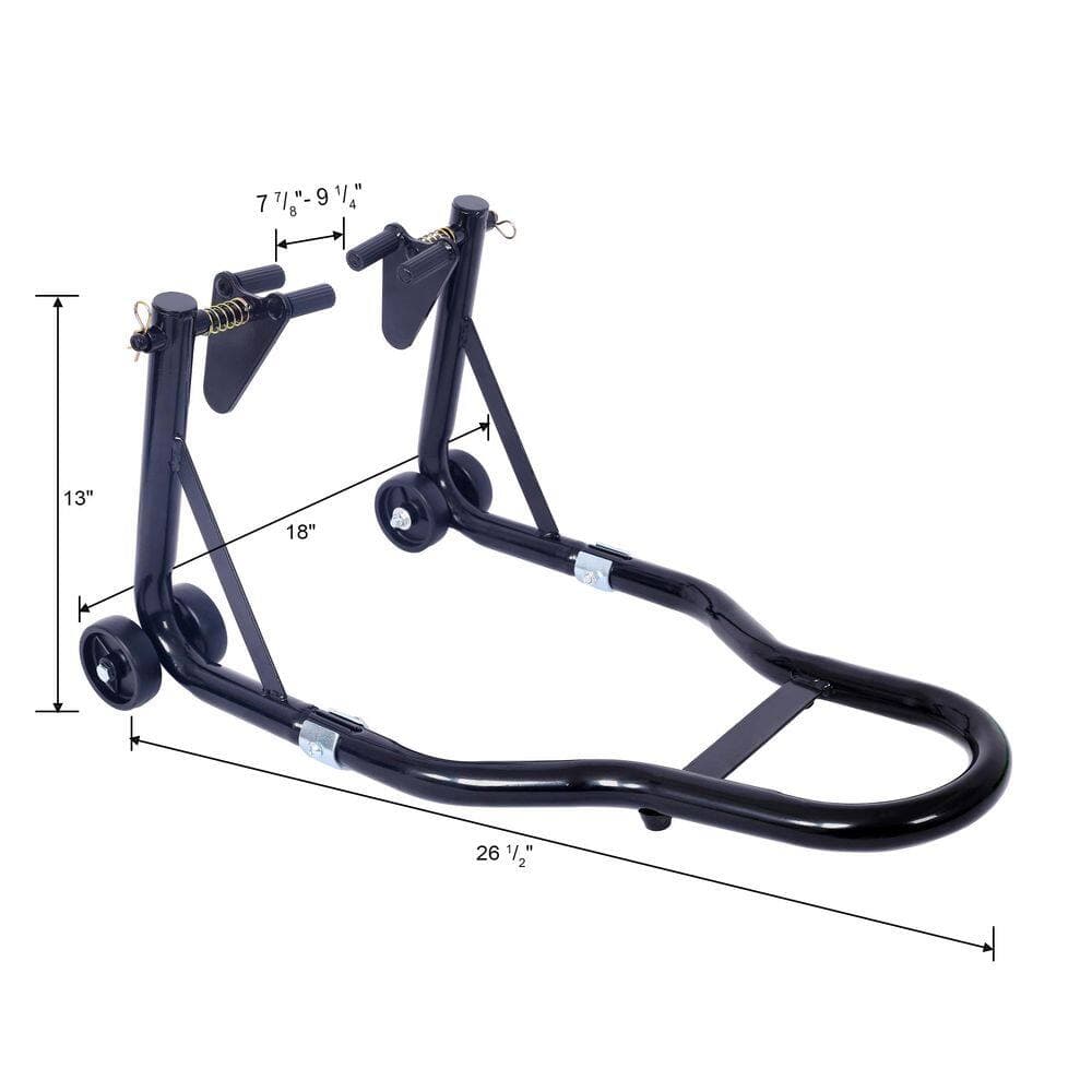 Amucolo Motorcycle Stand 1000 lb. Sport Bike Front and Rear Wheel Lift Swingarm Paddock Stands Black U (2)