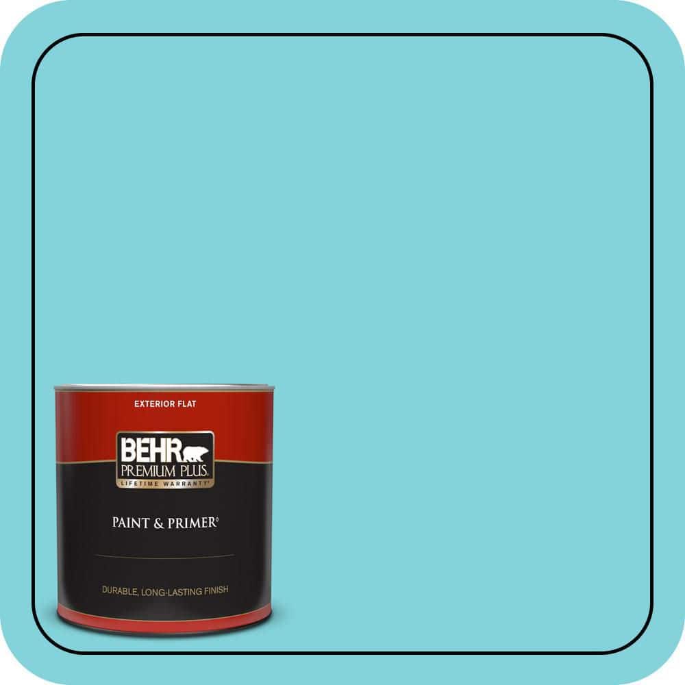 BEHR PREMIUM PLUS 1 qt. #510B-4 Cloudless Flat Exterior Paint & Primer (1)