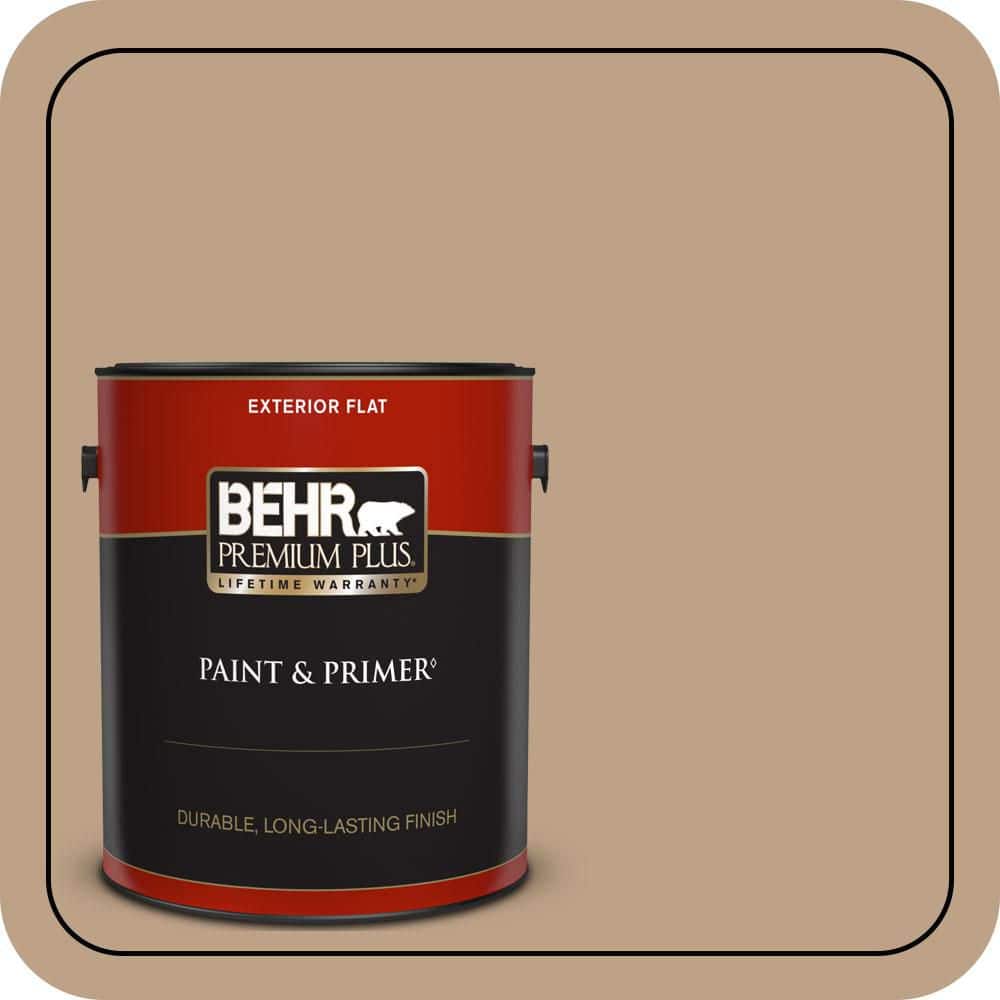 BEHR PREMIUM PLUS 1 gal. #PPU4-05 Basketry Flat Exterior Paint & Primer