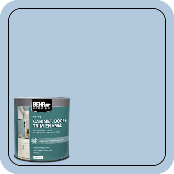 BEHR PREMIUM 1 qt. #M510-2 Life At Sea Satin Enamel Interior/Exterior Cabinet, Door & Trim Paint (2)