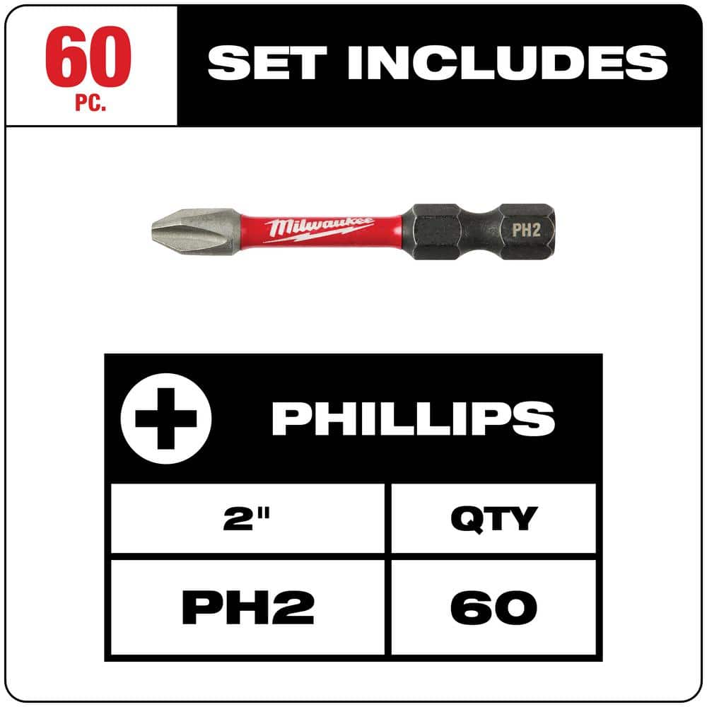 Milwaukee SHOCKWAVE Impact Duty # Alloy Steel Screw Driver Bit Set (2)