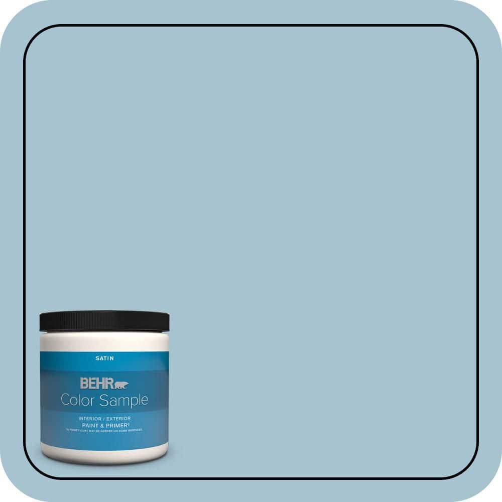 BEHR PREMIUM PLUS 8 oz. #550E-3 Viking Satin Enamel Interior/Exterior Paint & Primer Color Sample (1)