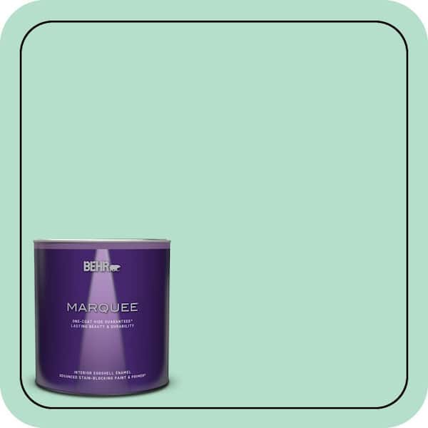 BEHR MARQUEE 1 qt. #480C-3 Aqua Bay Eggshell Enamel Interior Paint & Primer (2)