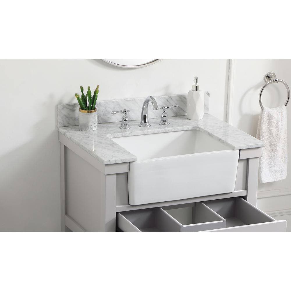 Unbranded Timeless Home 30 in. W Marble Vanity Backsplash in Carrara White (2)