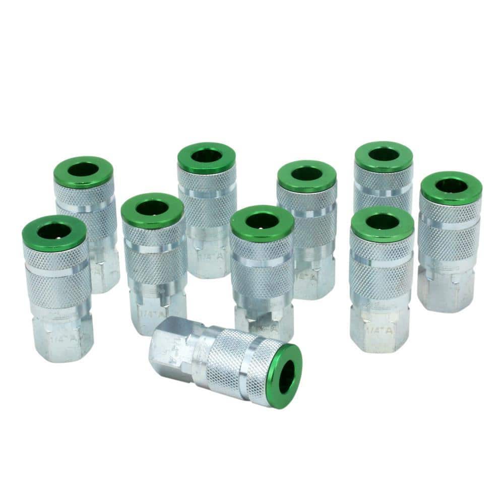 Milton 775 AC Pneumatic Couplers (A-Style, Green) - 1/4 in. NPT Female (Box of 10) (1)