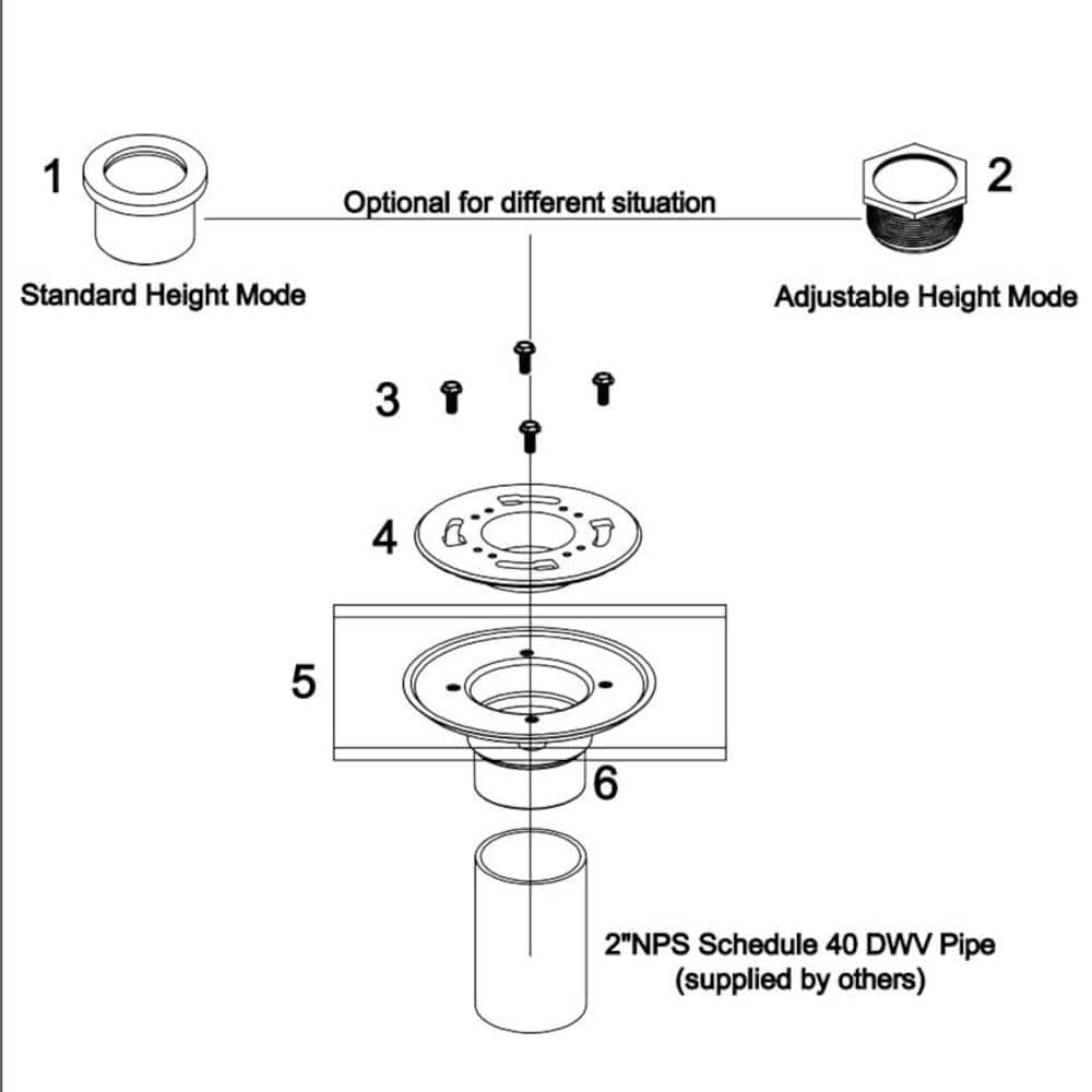 Elegante Drain Collection 2 in. Flange Adaptor Kit for Linear Shower Drains (3)