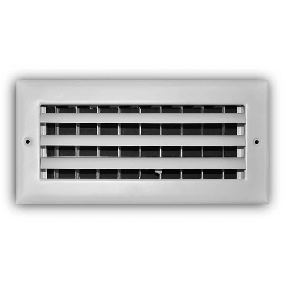 Everbilt 10 in. x 4 in. 1-Way Steel Adjustable Curved Blade Wall/Ceiling Register in White (1)