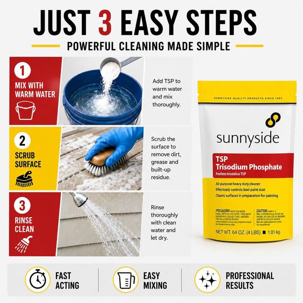 Sunnyside 16 lbs. TSP Heavy Duty Cleaner in 4 lbs. Resealable Pouches (3)