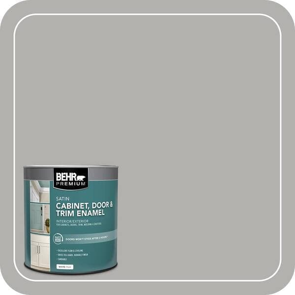 BEHR PREMIUM 1 qt. #BXC-25 Colonnade Gray Satin Enamel Interior/Exterior Cabinet, Door & Trim Paint (2)