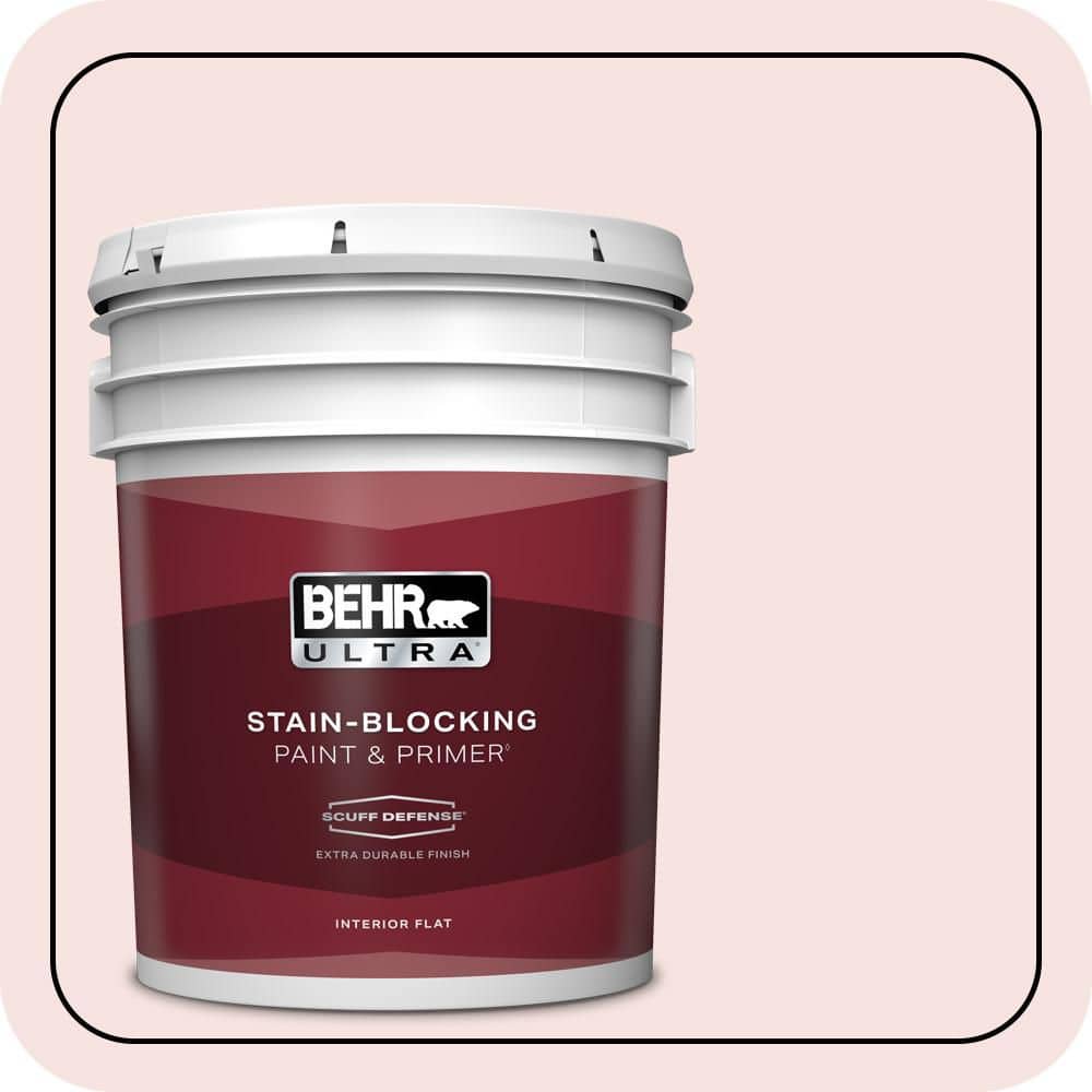 BEHR ULTRA 5 gal. #RD-W02 Candy Floss Extra Durable Flat Interior Paint & Primer