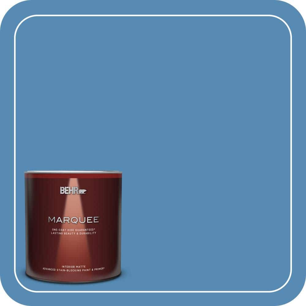 BEHR MARQUEE 1 qt. #M520-5 Alpha Blue One-Coat Hide Matte Interior Paint & Primer