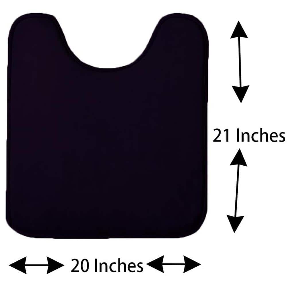 Unbranded 3-Piece Velvet Memory Foam Toilet Contour Mat Set with Tank Cover and Toilet Lid Cover in Black (3)