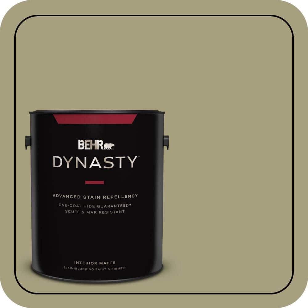 BEHR DYNASTY 1 Gal. #S350-4A Dried Rosemary Matte Interior Stain-Blocking Paint and Primer