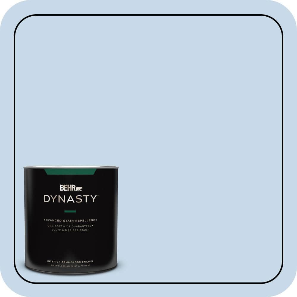 BEHR DYNASTY 1 qt. #MQ3-24 Celestial Light One-Coat Hide Semi-Gloss Enamel Interior Stain-Blocking Paint & Primer
