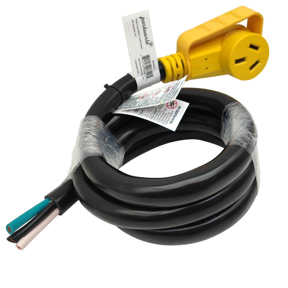 parkworld 6 ft. 6/3 50 Amp 125/250-Volt NEMA 10-50R Female to 3-Wires Replacement Power Cord with Handle(10-50R to 3-Wires), Black