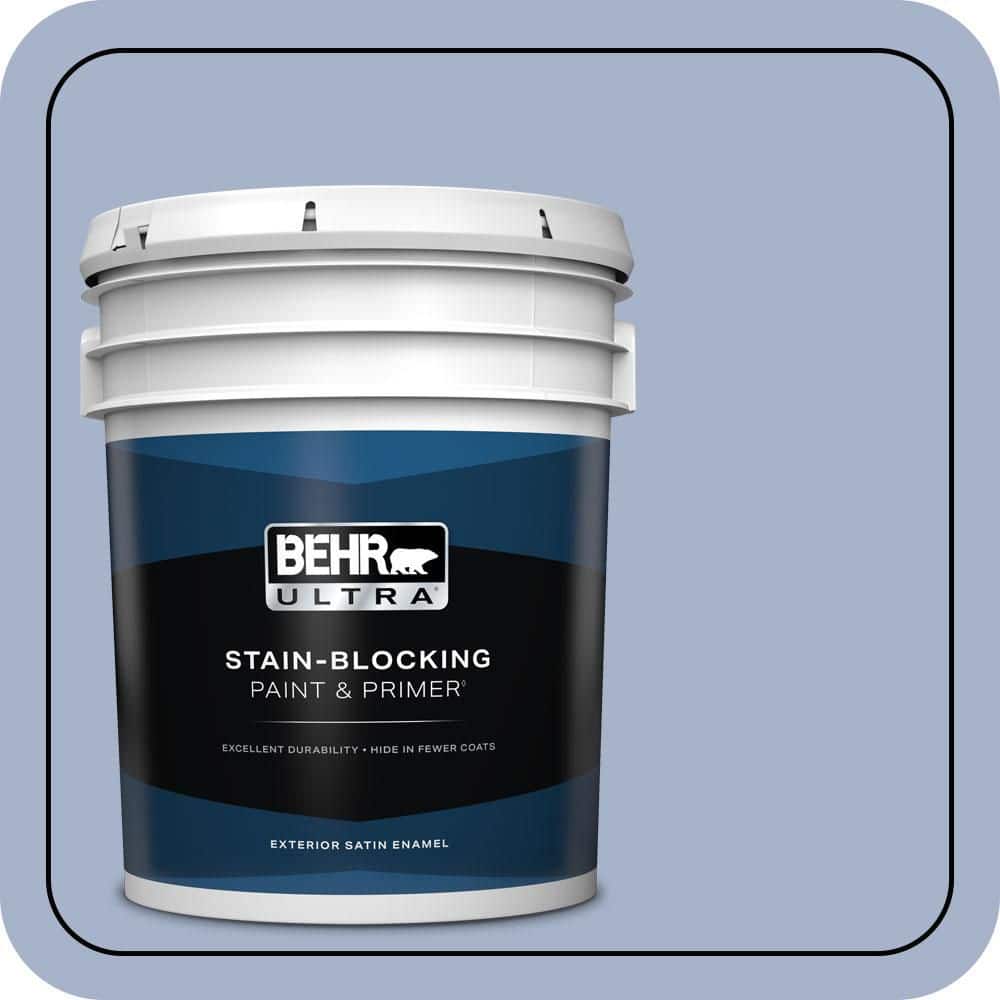 BEHR ULTRA 5 gal. #PPU15-14 Ballroom Blue Satin Enamel Exterior Paint & Primer